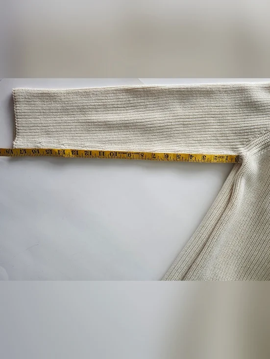 Cream Ribbed Knit Sweater - Women's - Picture 7 of 7